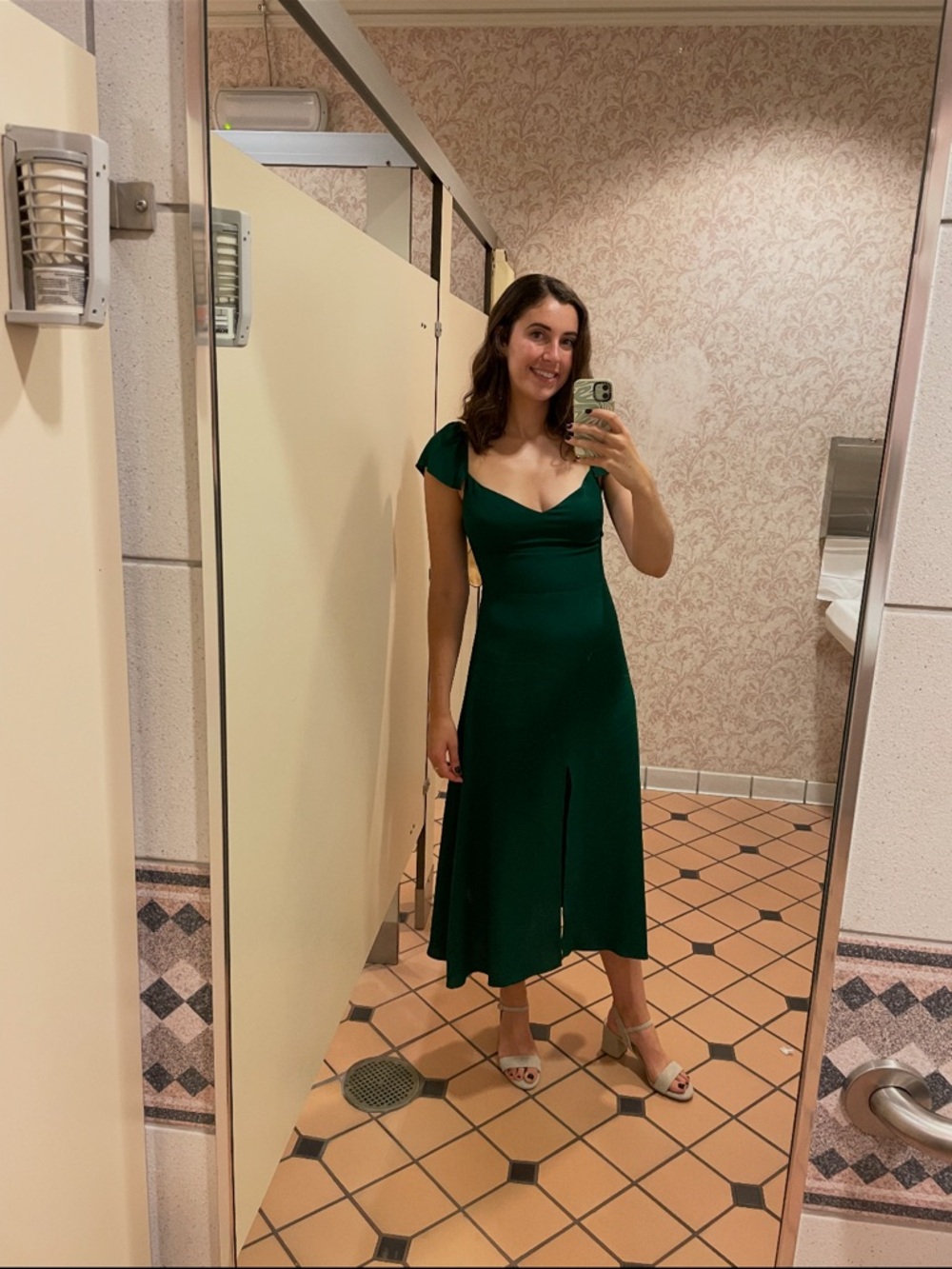 Reformation Baxley Deep Green Midi Dress